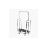 Forbes Standard Luggage Cart, 1" Diameter, Chrome Plated, 5" Gray Non-Marking Wheels